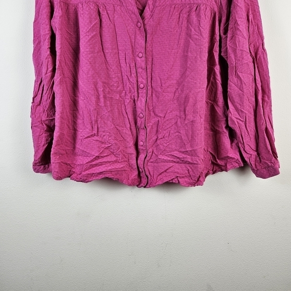 Lane Bryant Plus button down Pink Top Blouse Shirt Size 22 - Picture 2 of 7